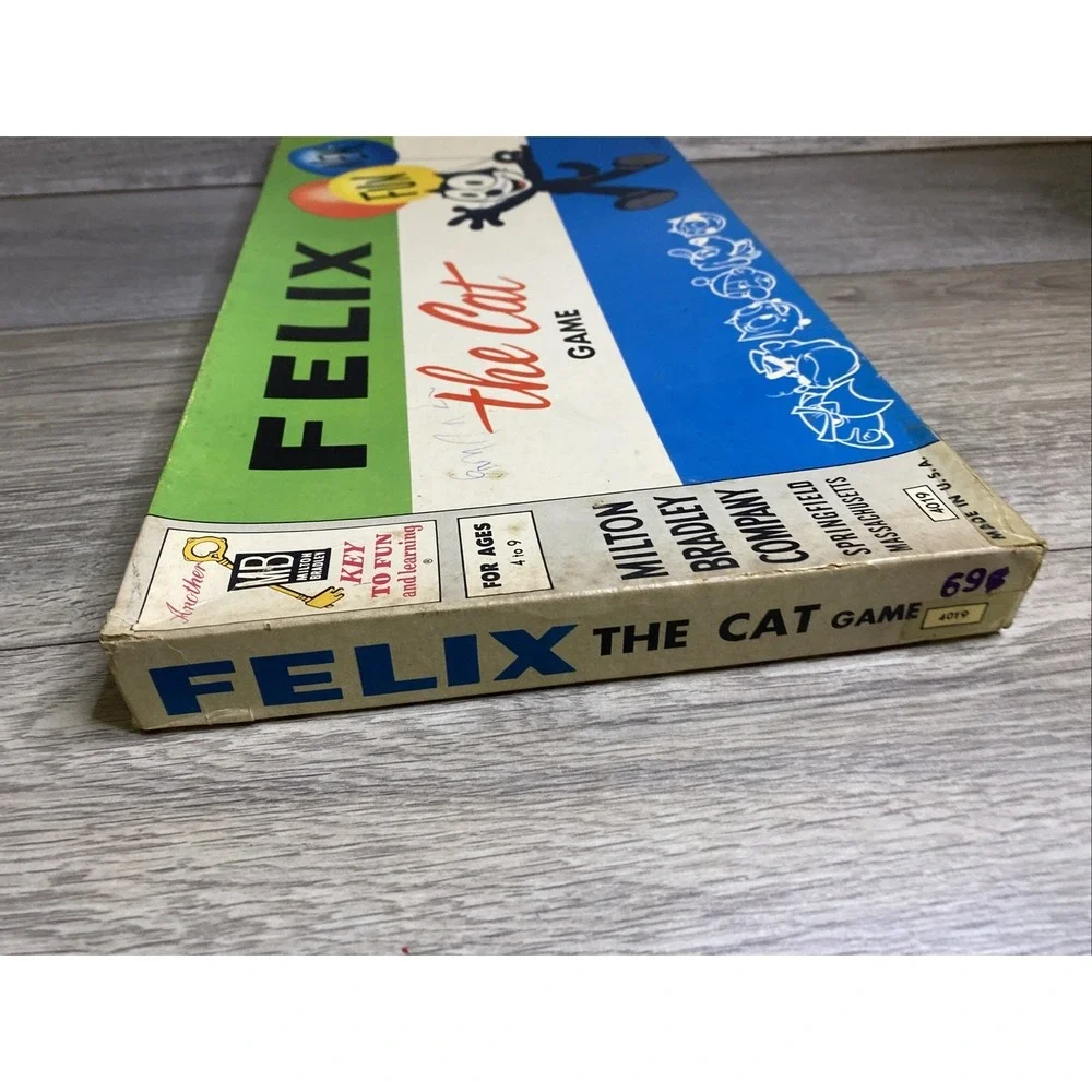 VTG 1968 Felix the Cat Board Game w Box Complete by Milton Bradley Complete
